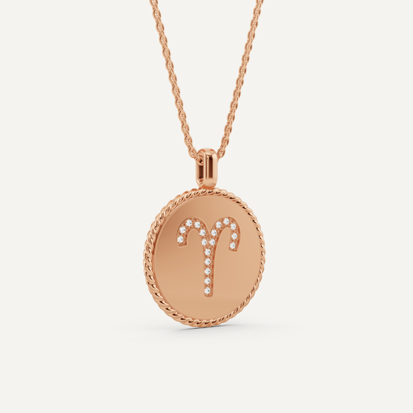 1/10 ctw Round Diamond Aries Zodiac Sign Pendant - Lotus Diamond
