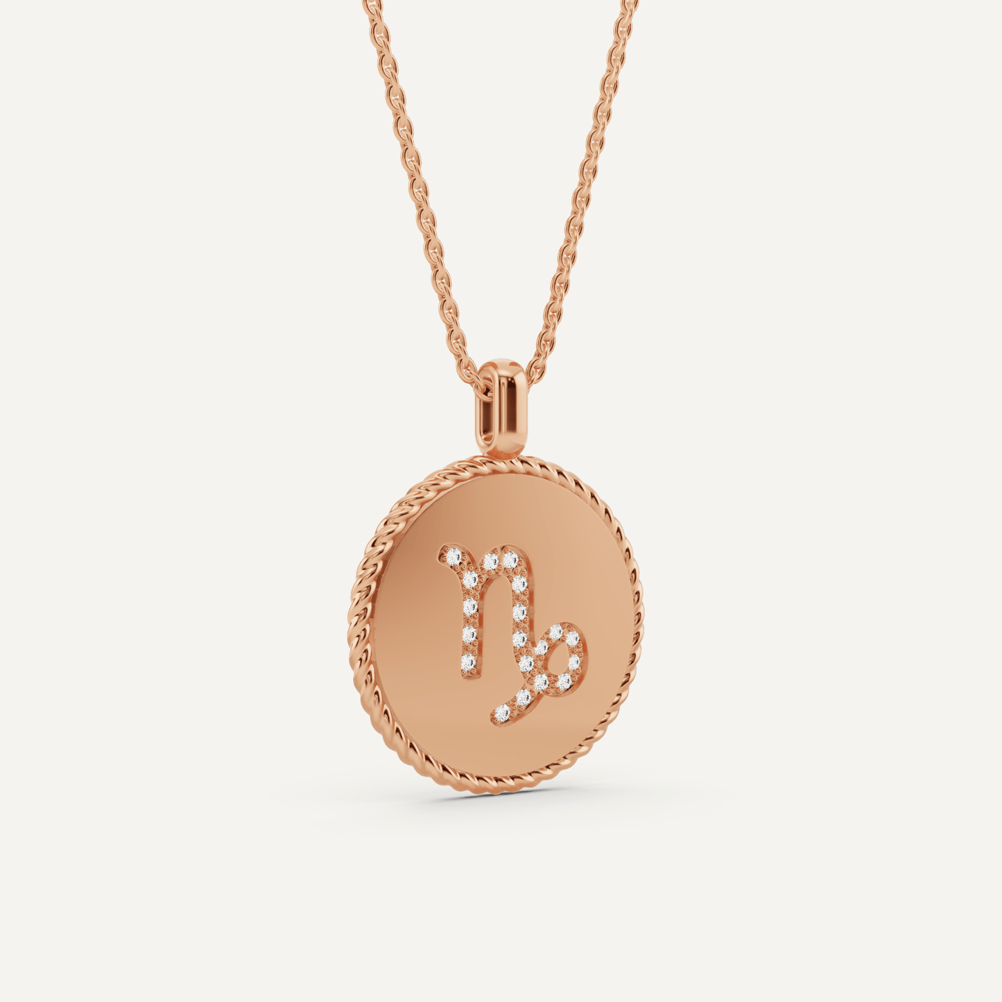 1/10 ctw Round Diamond Capricon Zodiac Sign Pendant - Lotus Diamond