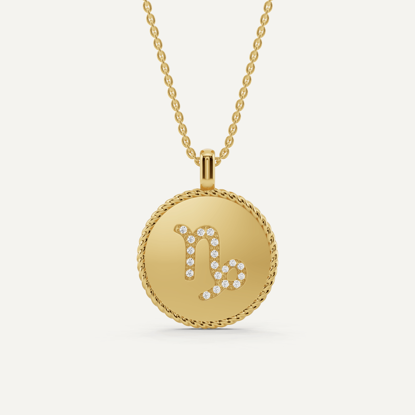 1/10 ctw Round Diamond Capricon Zodiac Sign Pendant - Lotus Diamond