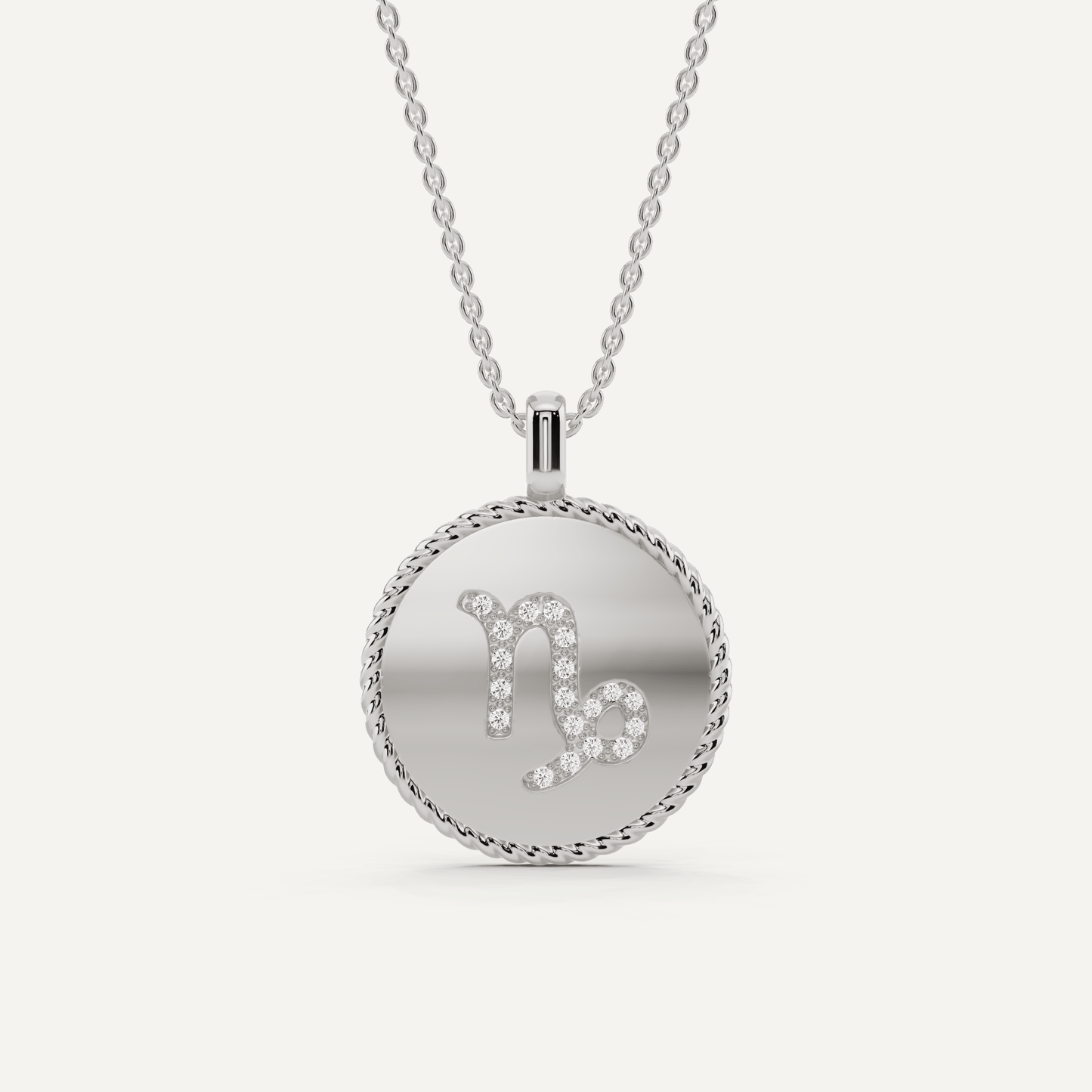 1/10 ctw Round Diamond Capricon Zodiac Sign Pendant - Lotus Diamond