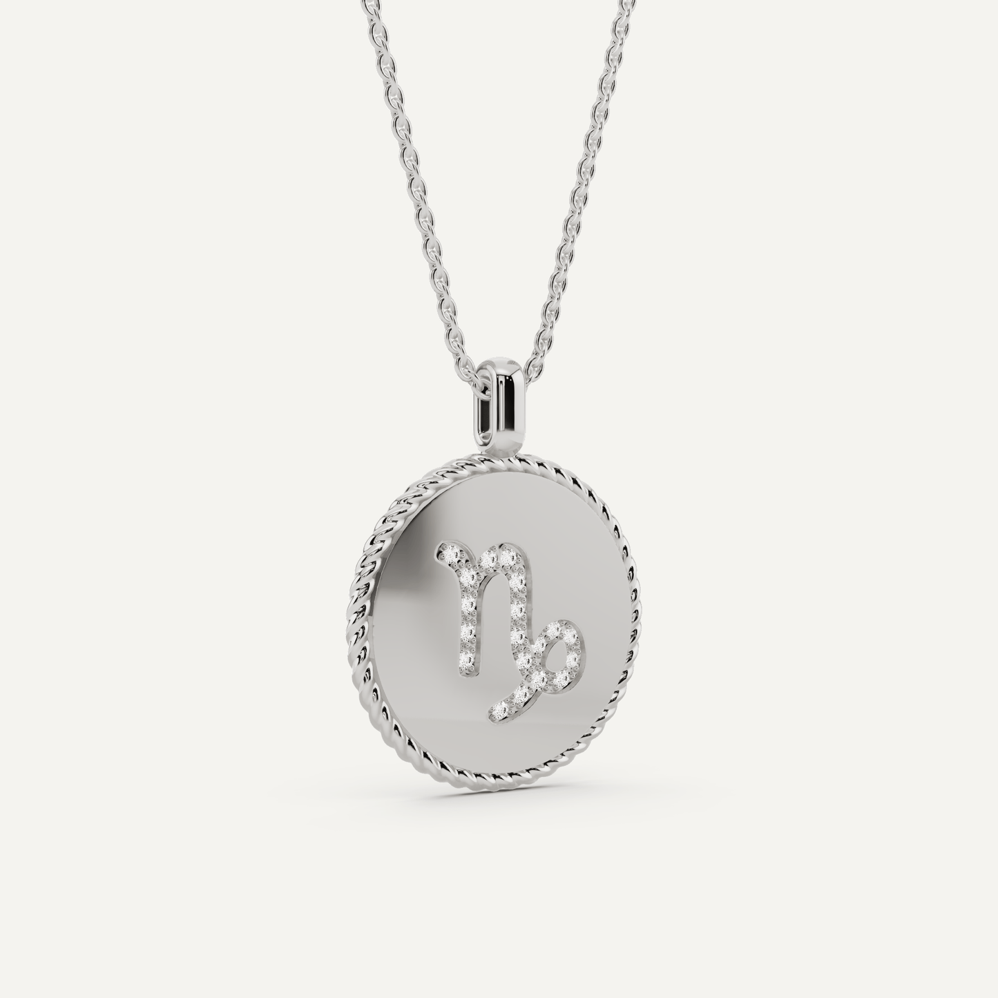 1/10 ctw Round Diamond Capricon Zodiac Sign Pendant - Lotus Diamond