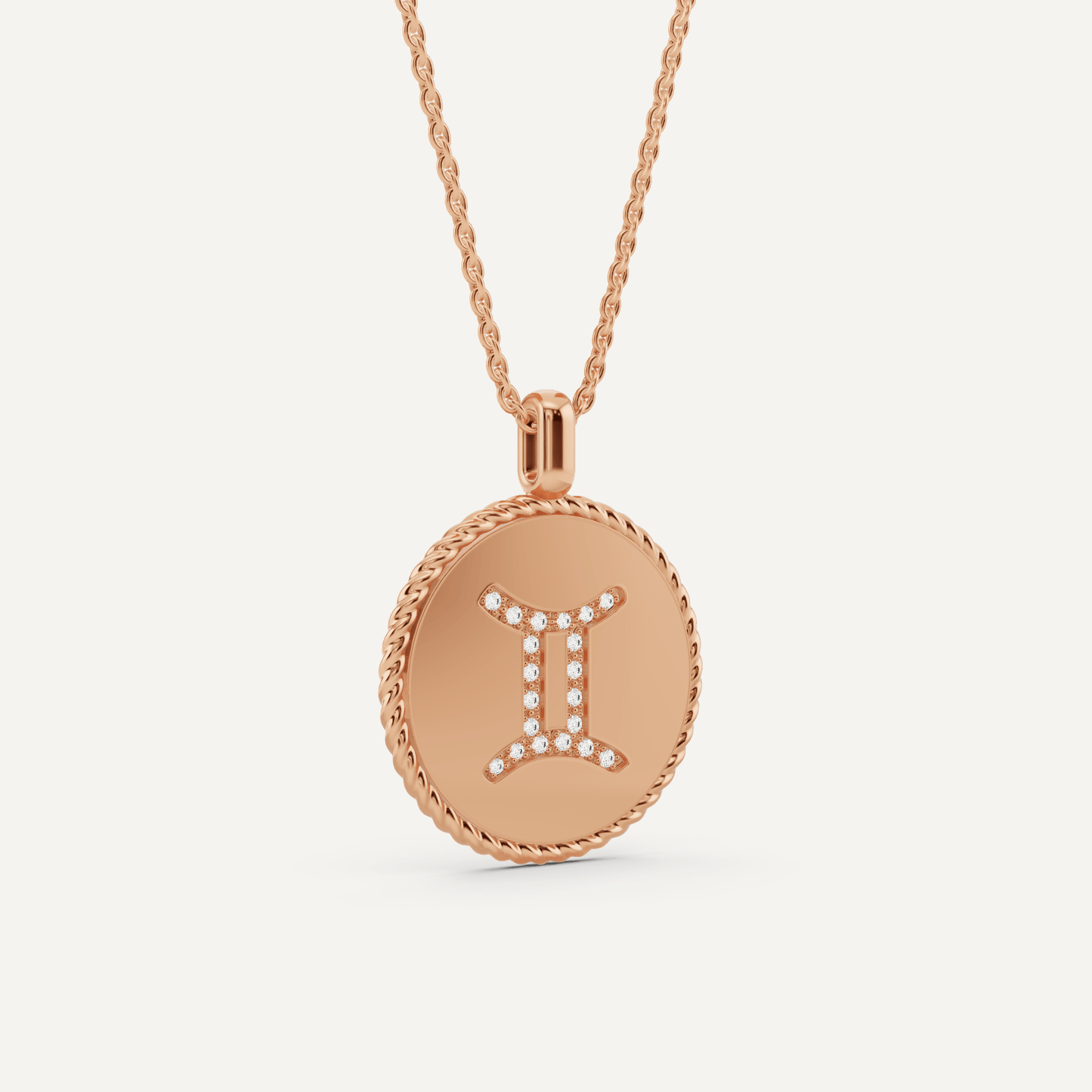 1/10 ctw Round Diamond Gemini Zodiac Sign Pendant - Lotus Diamond