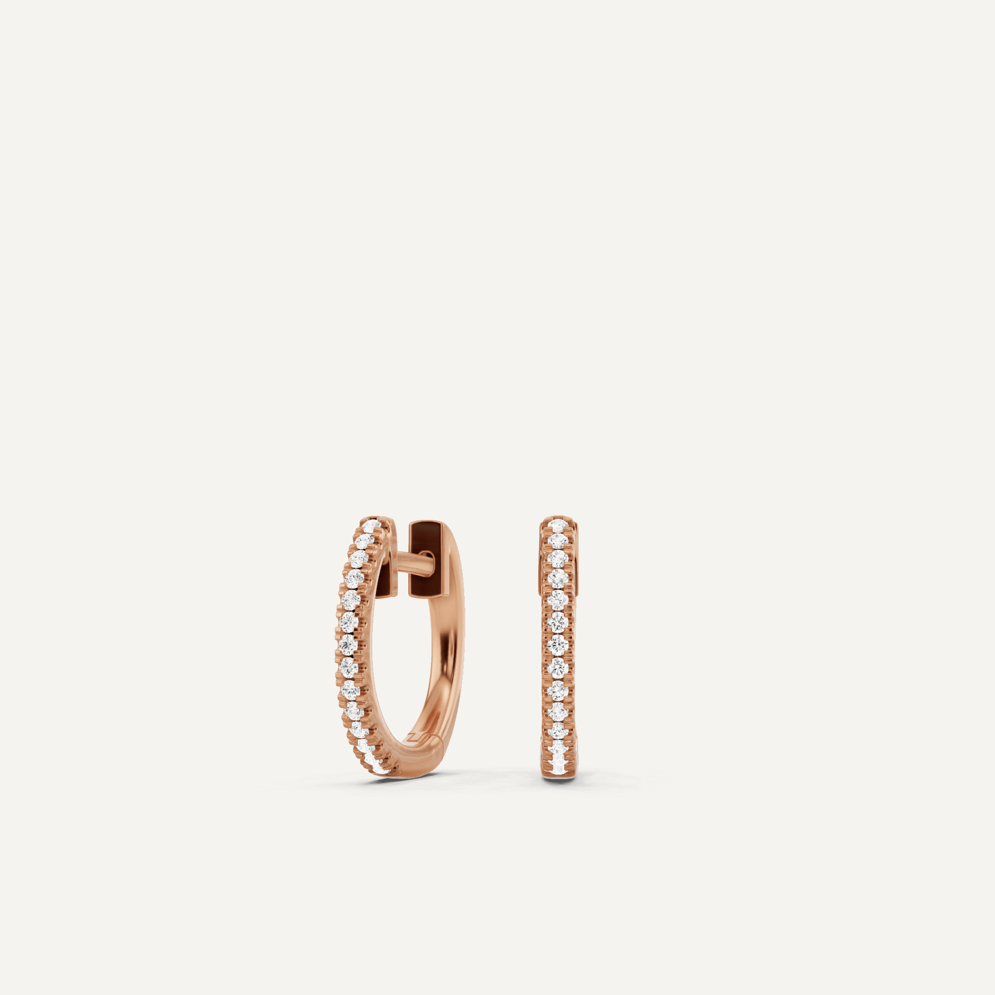 1/10 ctw Round Diamond Hoop Earrings - Lotus Diamond