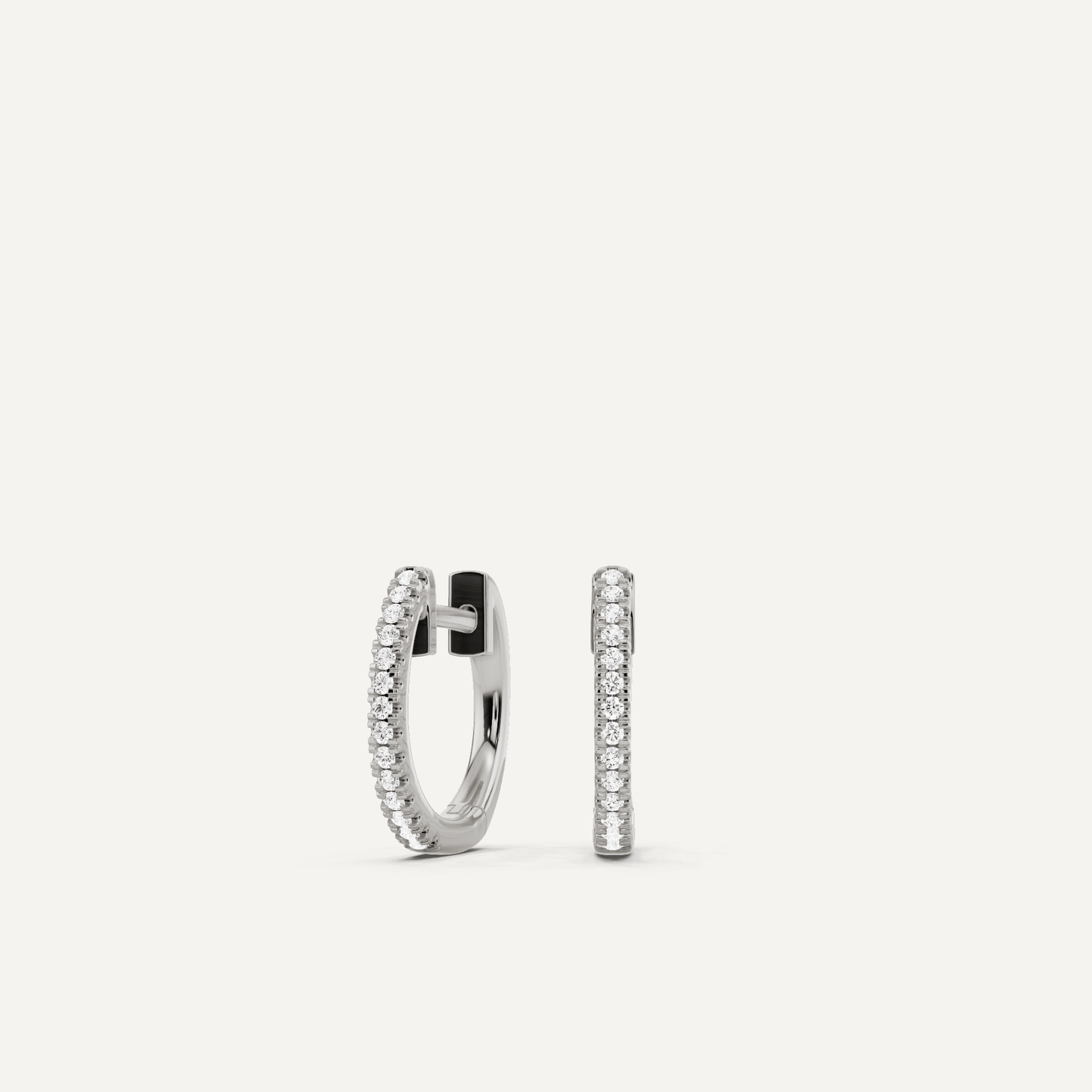 1/10 ctw Round Diamond Hoop Earrings - Lotus Diamond