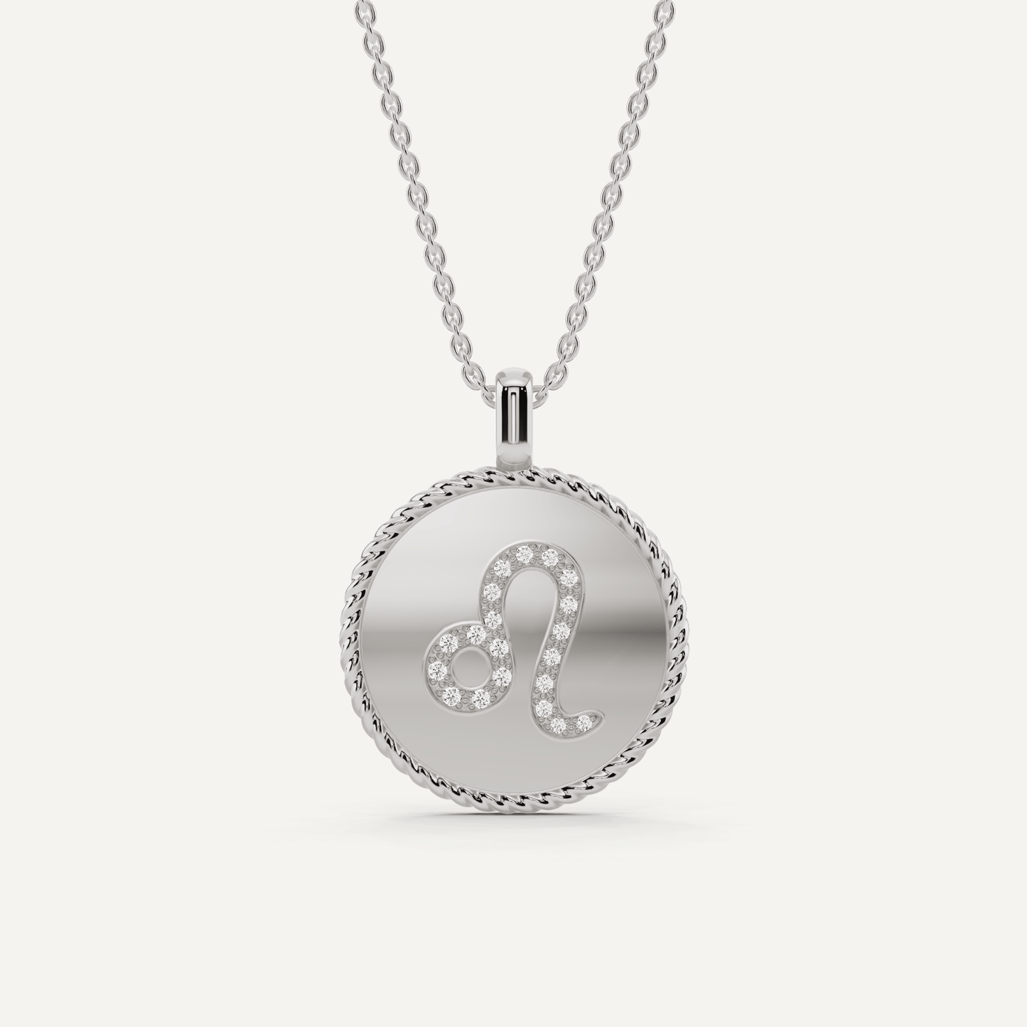 1/10 ctw Round Diamond Leo Zodiac Sign Pendant - Lotus Diamond