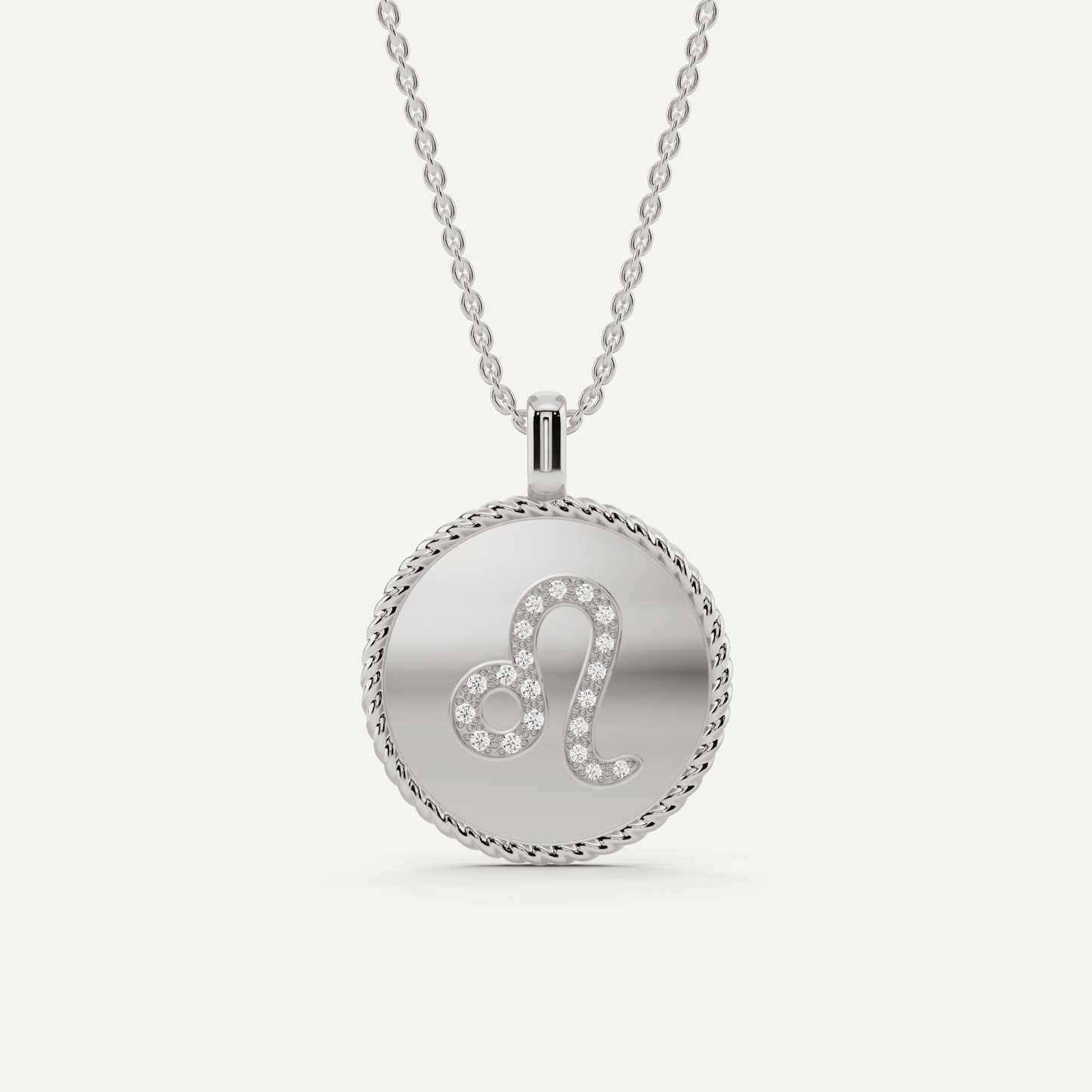 1/10 ctw Round Diamond Leo Zodiac Sign Pendant - Lotus Diamond