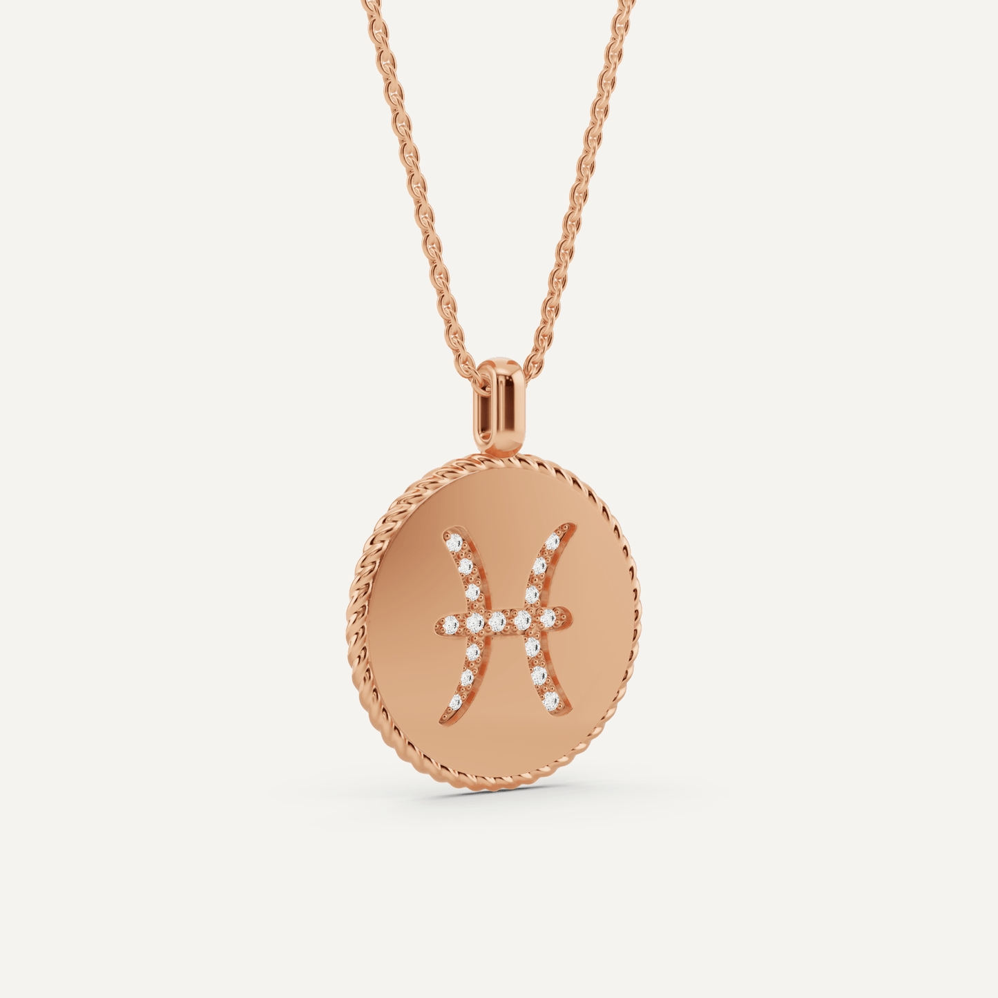 1/10 ctw Round Diamond Pisces Zodiac Sign Pendant - Lotus Diamond