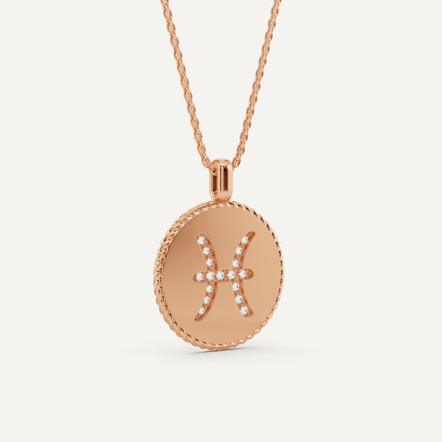 1/10 ctw Round Diamond Pisces Zodiac Sign Pendant - Lotus Diamond