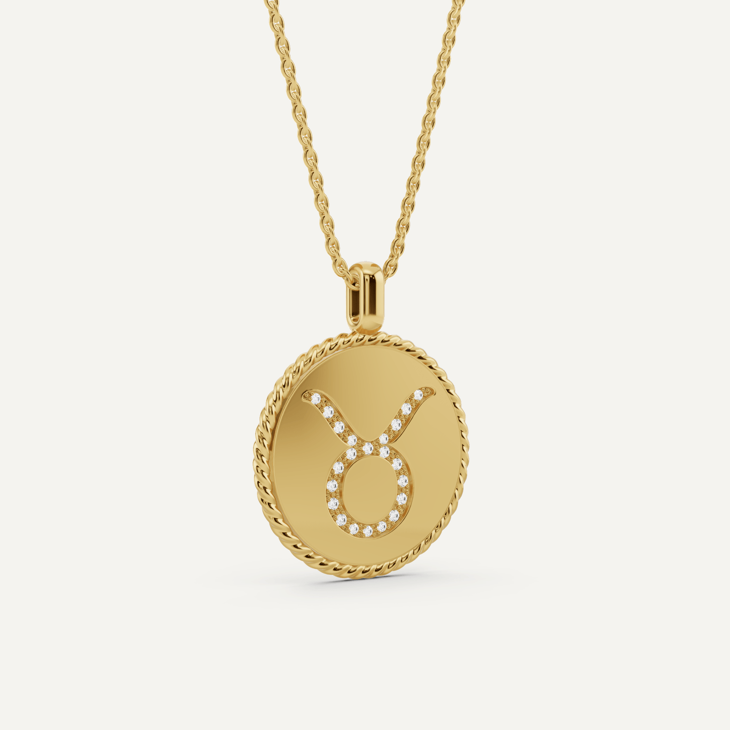 1/10 ctw Round Diamond Taurus Zodiac Sign Pendant - Lotus Diamond