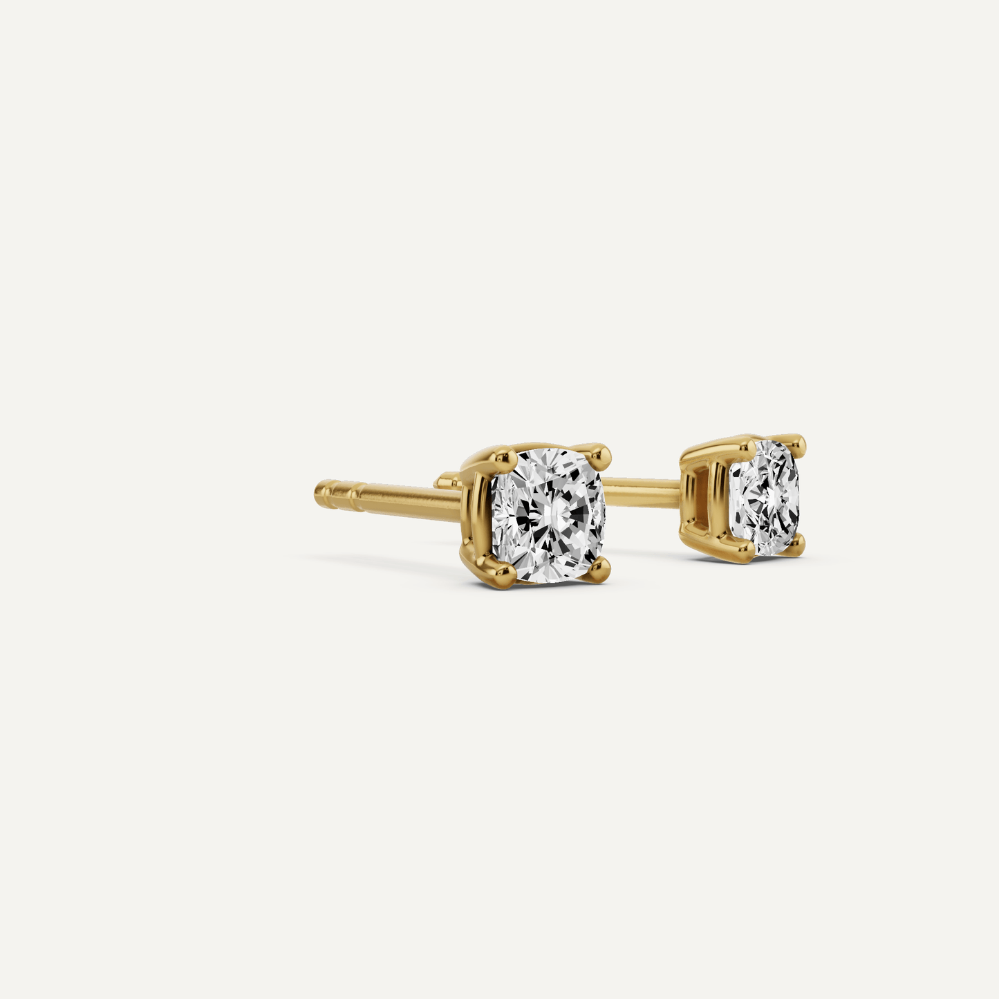 1/2 ctw Cushion Diamond Solitaire Stud Earrings - Lotus Diamond