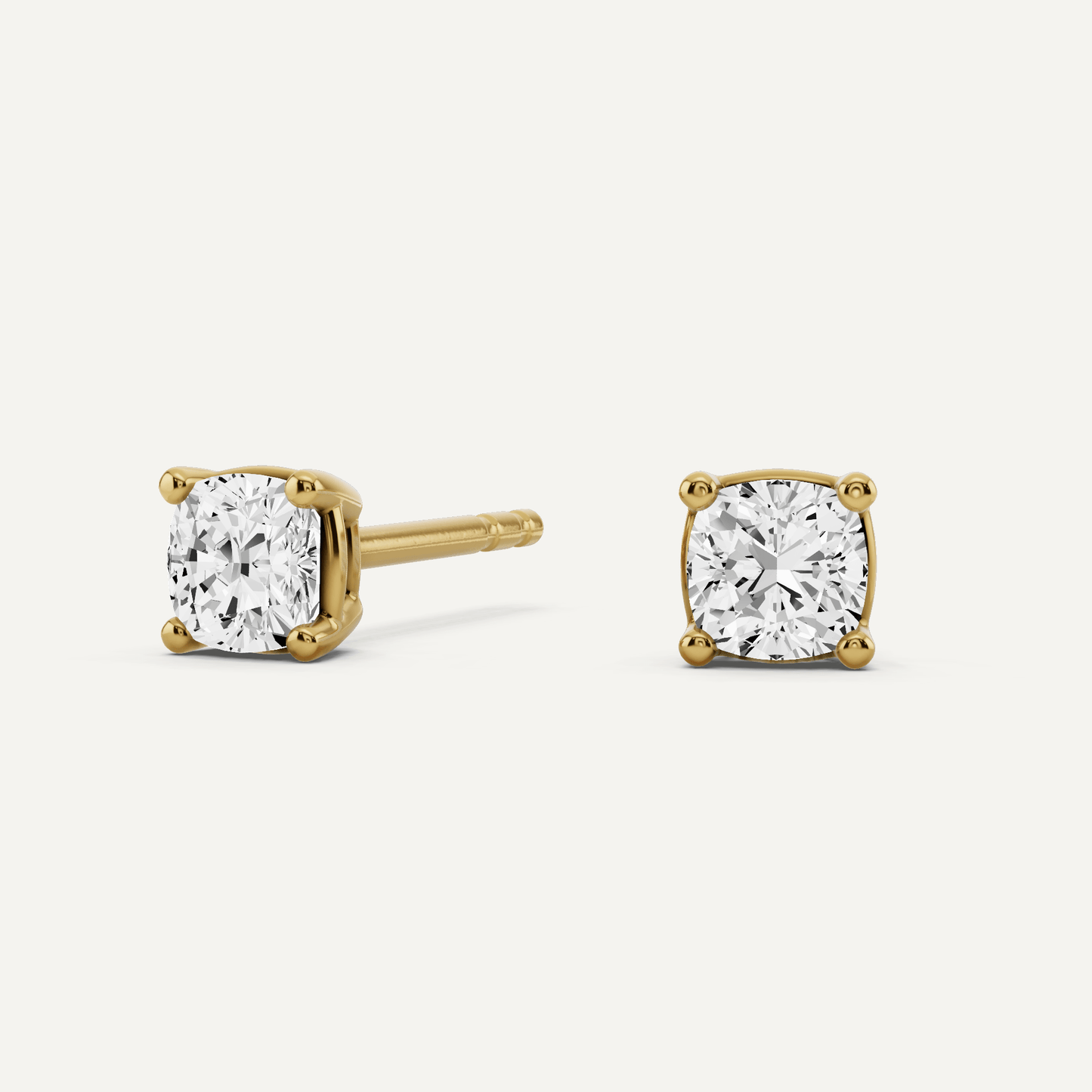 1/2 ctw Cushion Diamond Solitaire Stud Earrings - Lotus Diamond