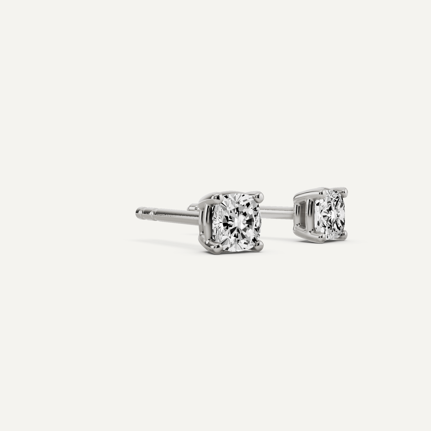 1/2 ctw Cushion Diamond Solitaire Stud Earrings - Lotus Diamond