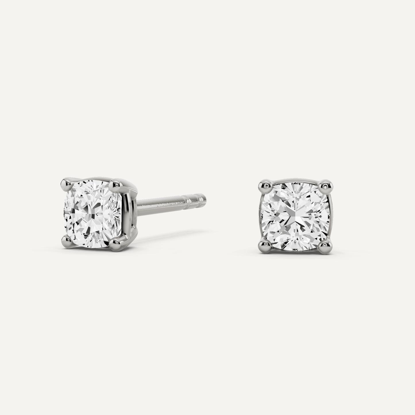 1/2 ctw Cushion Diamond Solitaire Stud Earrings - Lotus Diamond