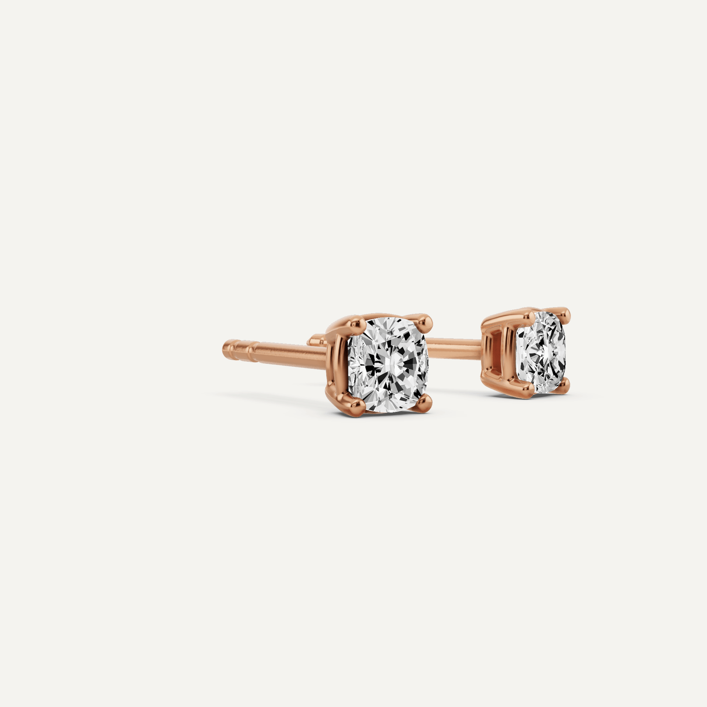1/2 ctw Cushion Diamond Solitaire Stud Earrings - Lotus Diamond