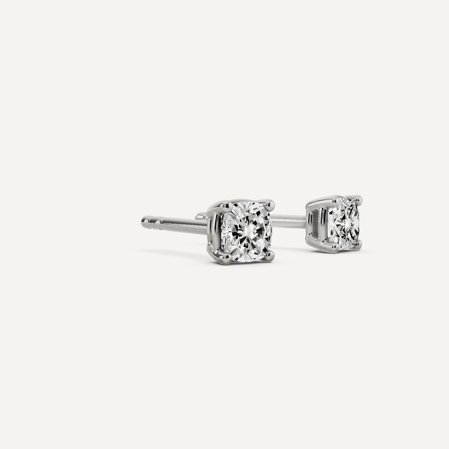 1/2 ctw Cushion Diamond Solitaire Stud Earrings - Lotus Diamond
