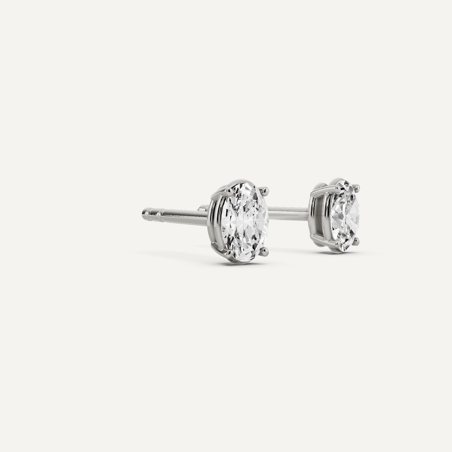 1/2 ctw Oval Diamond Solitaire Stud Earrings - Lotus Diamond