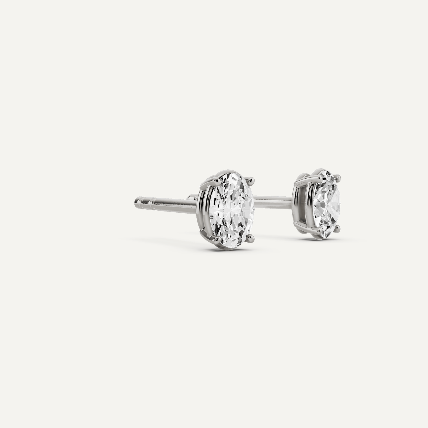 1/2 ctw Oval Diamond Solitaire Stud Earrings - Lotus Diamond