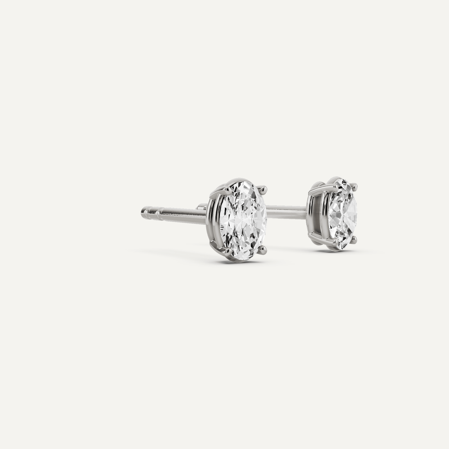 1/2 ctw Oval Diamond Solitaire Stud Earrings - Lotus Diamond