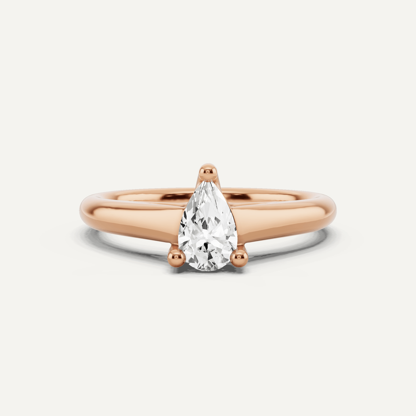 1/2 ctw Pear Diamond Wide Shank Trellis Solitaire Engagement Ring - Lotus Diamond