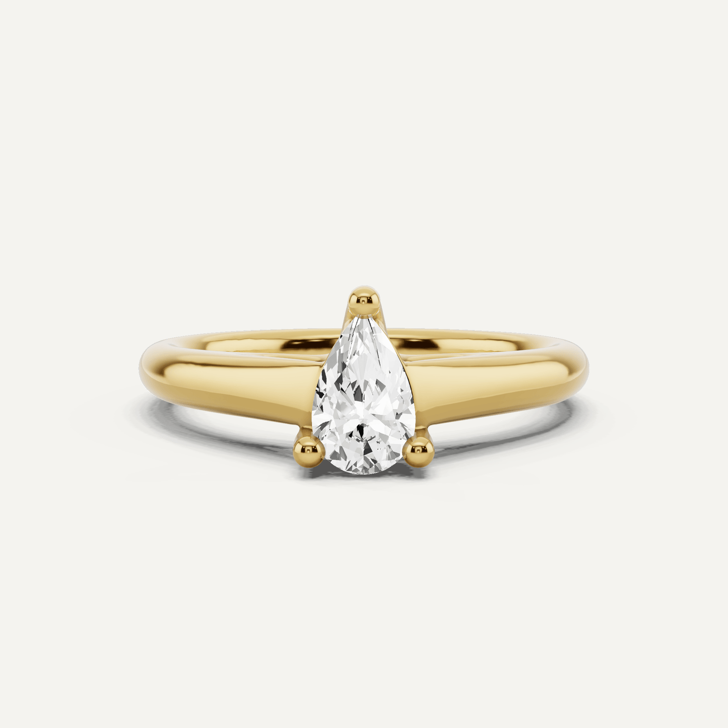 1/2 ctw Pear Diamond Wide Shank Trellis Solitaire Engagement Ring - Lotus Diamond