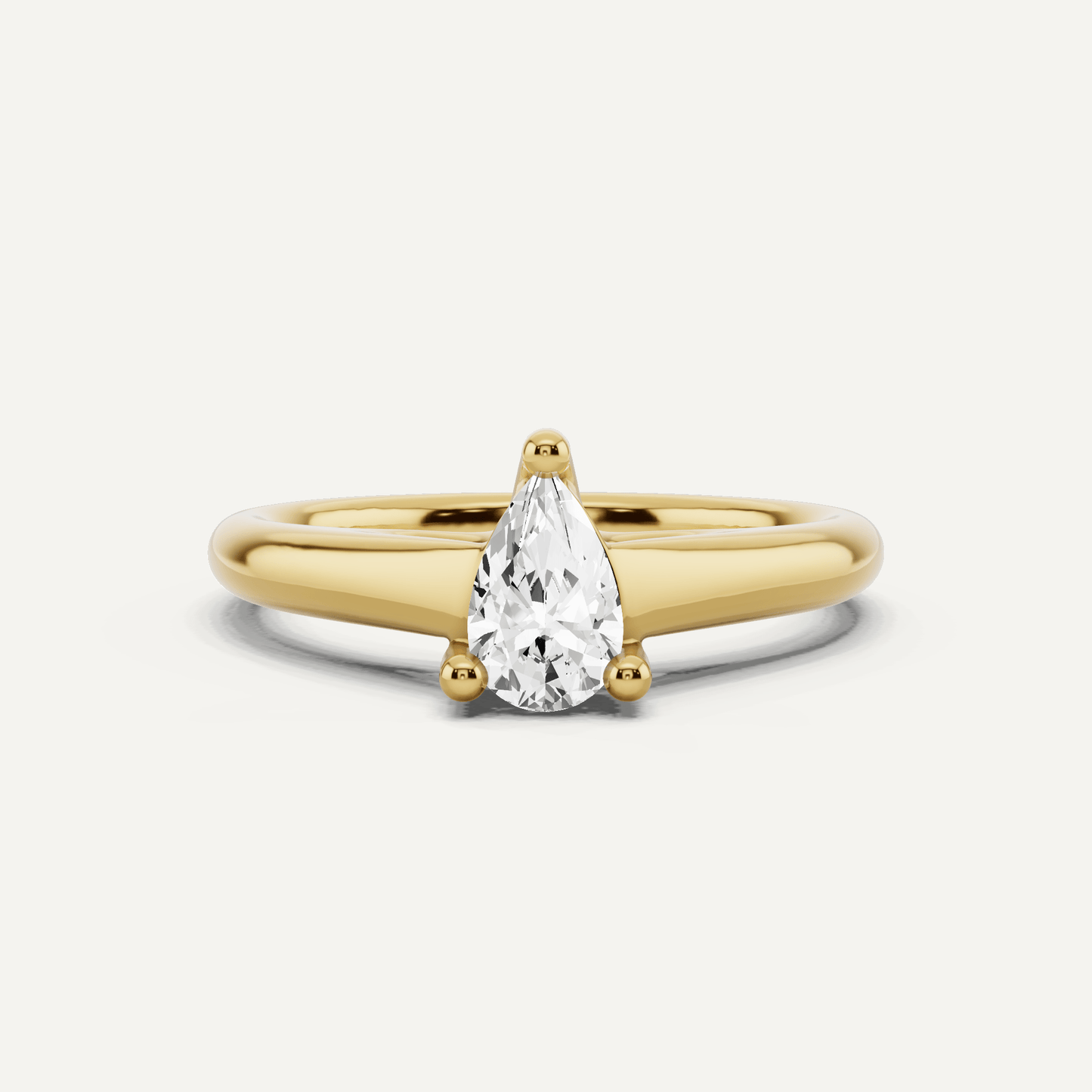 1/2 ctw Pear Diamond Wide Shank Trellis Solitaire Engagement Ring - Lotus Diamond
