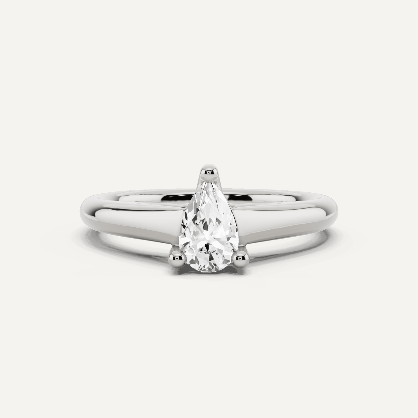 1/2 ctw Pear Diamond Wide Shank Trellis Solitaire Engagement Ring - Lotus Diamond