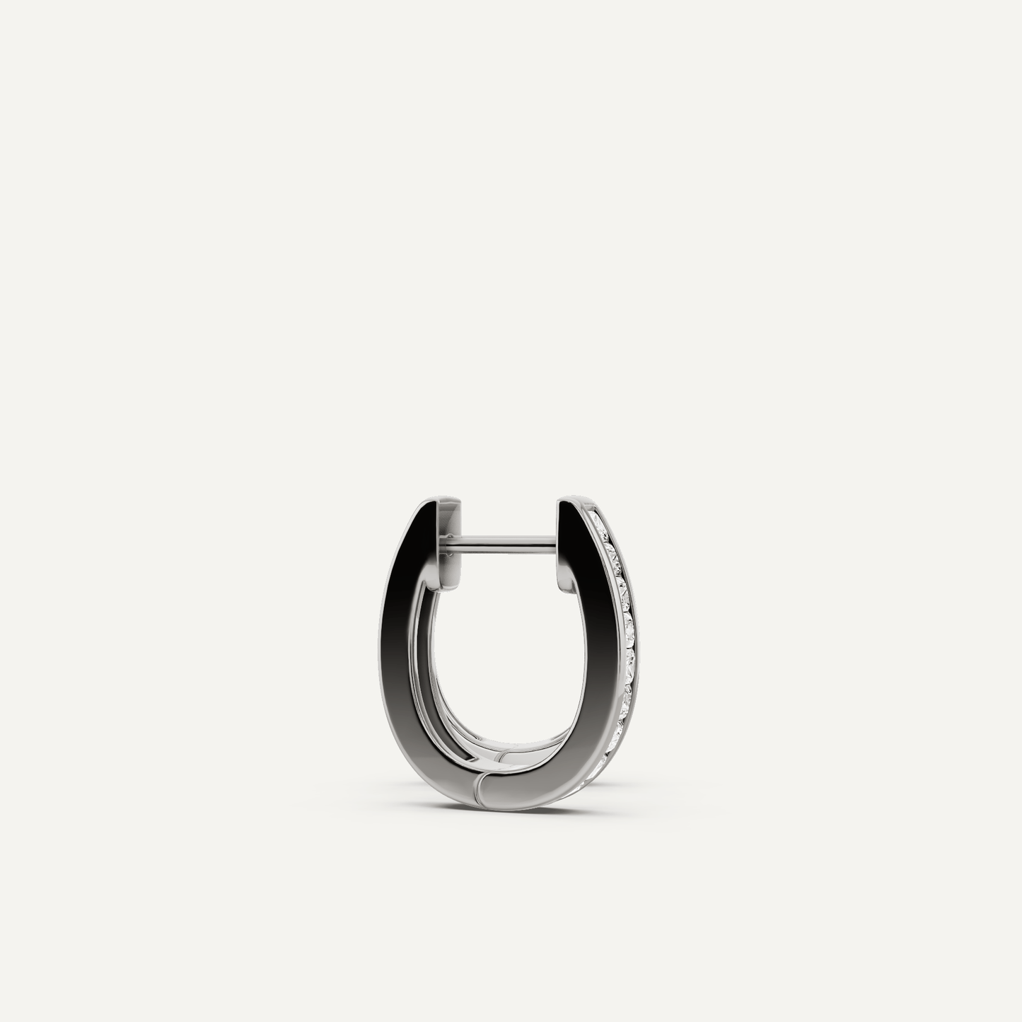 1/2 ctw Princess Diamond Channel Set Huggie Hoop Earrings - Lotus Diamond