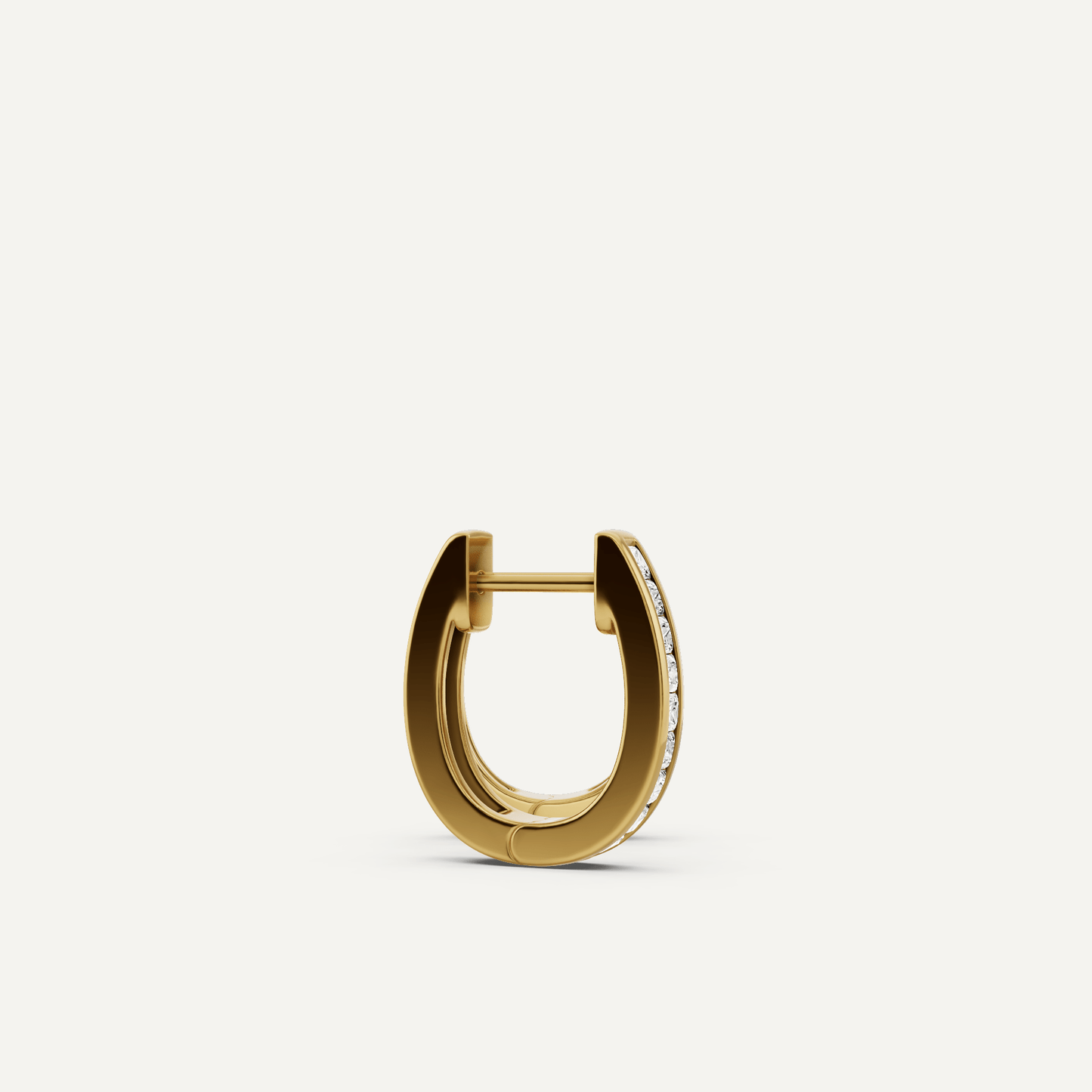 1/2 ctw Princess Diamond Channel Set Huggie Hoop Earrings - Lotus Diamond