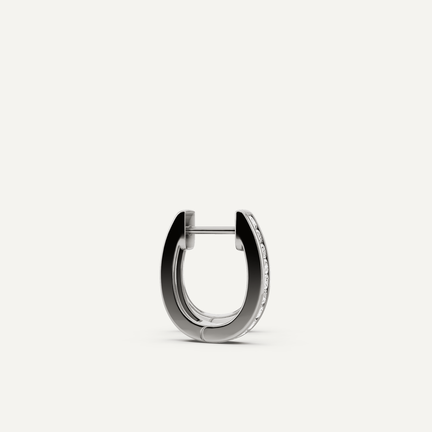 1/2 ctw Princess Diamond Channel Set Huggie Hoop Earrings - Lotus Diamond