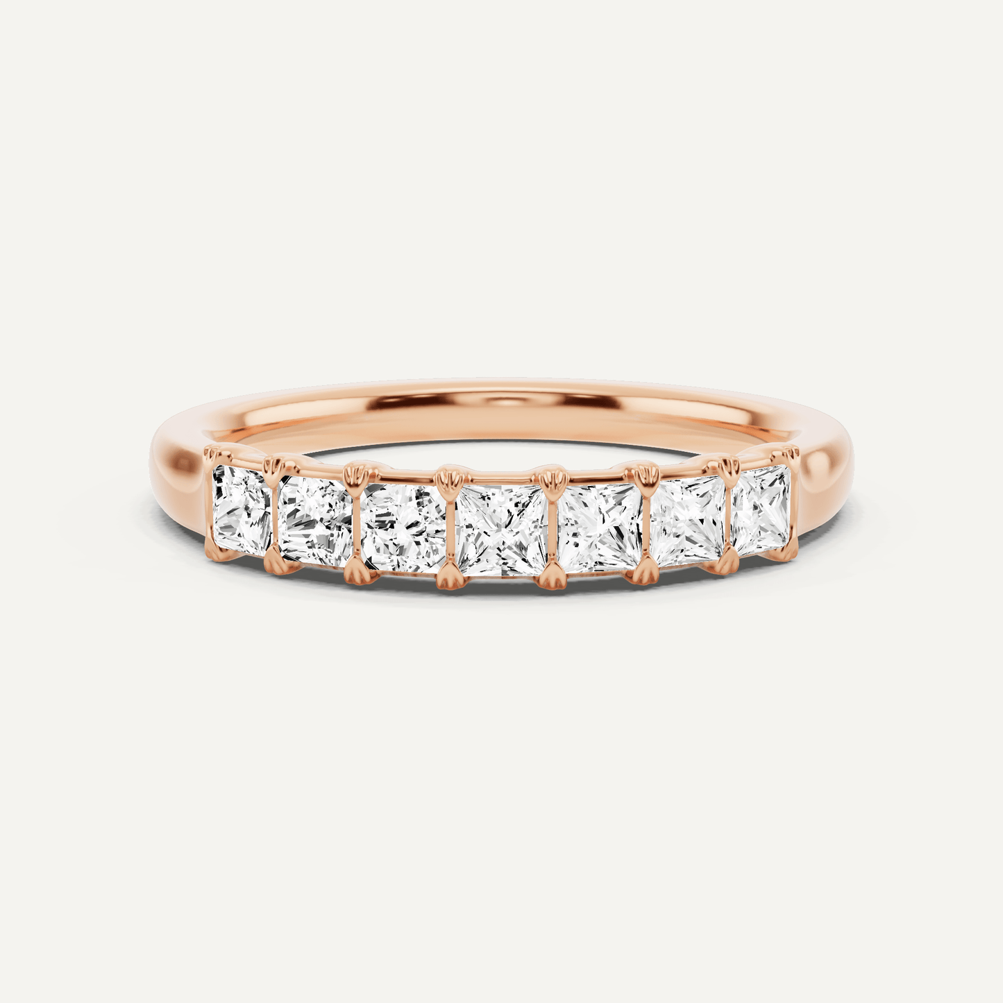 1/2 ctw Princess Diamond Seven Stone Anniversary Band - Lotus Diamond