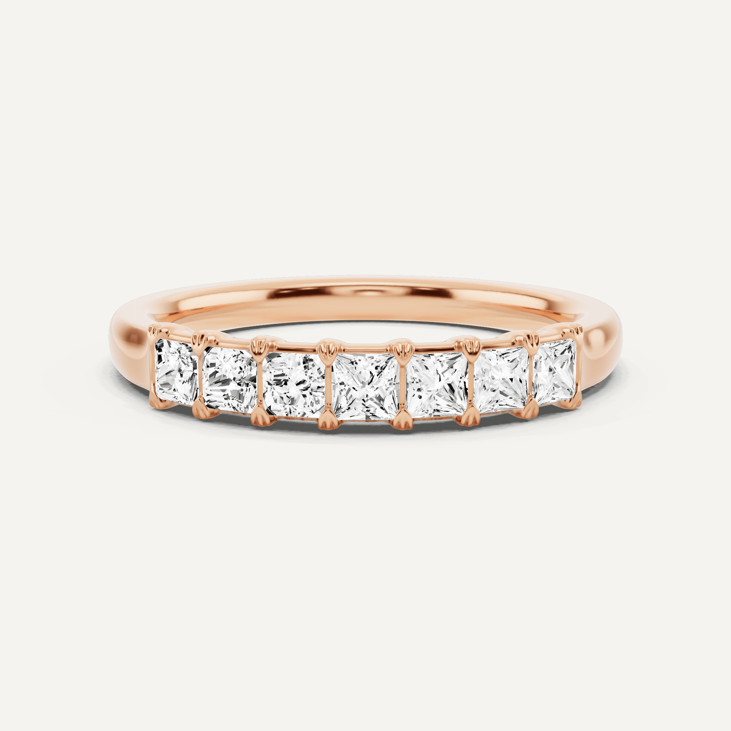 1/2 ctw Princess Diamond Seven Stone Anniversary Band - Lotus Diamond