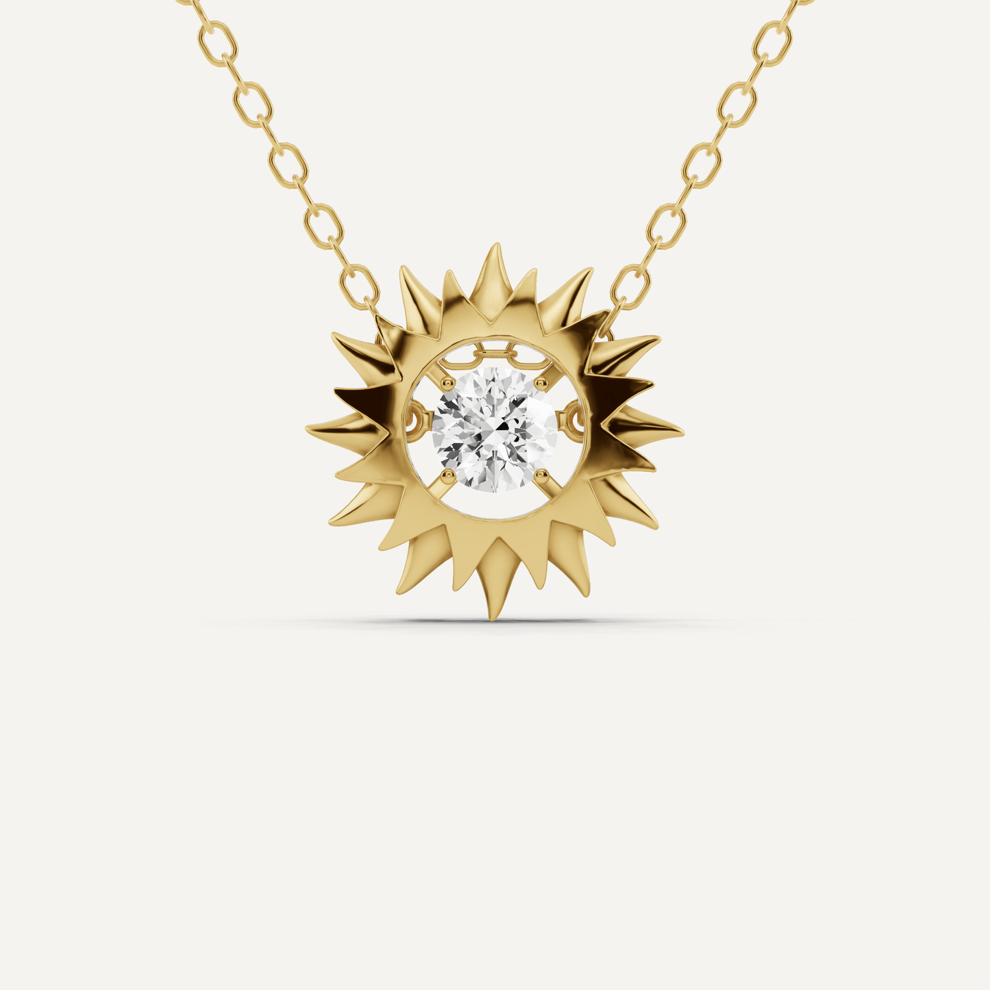 1/2 ctw Round Dancing Diamond Solitaire Pendant - Lotus Diamond