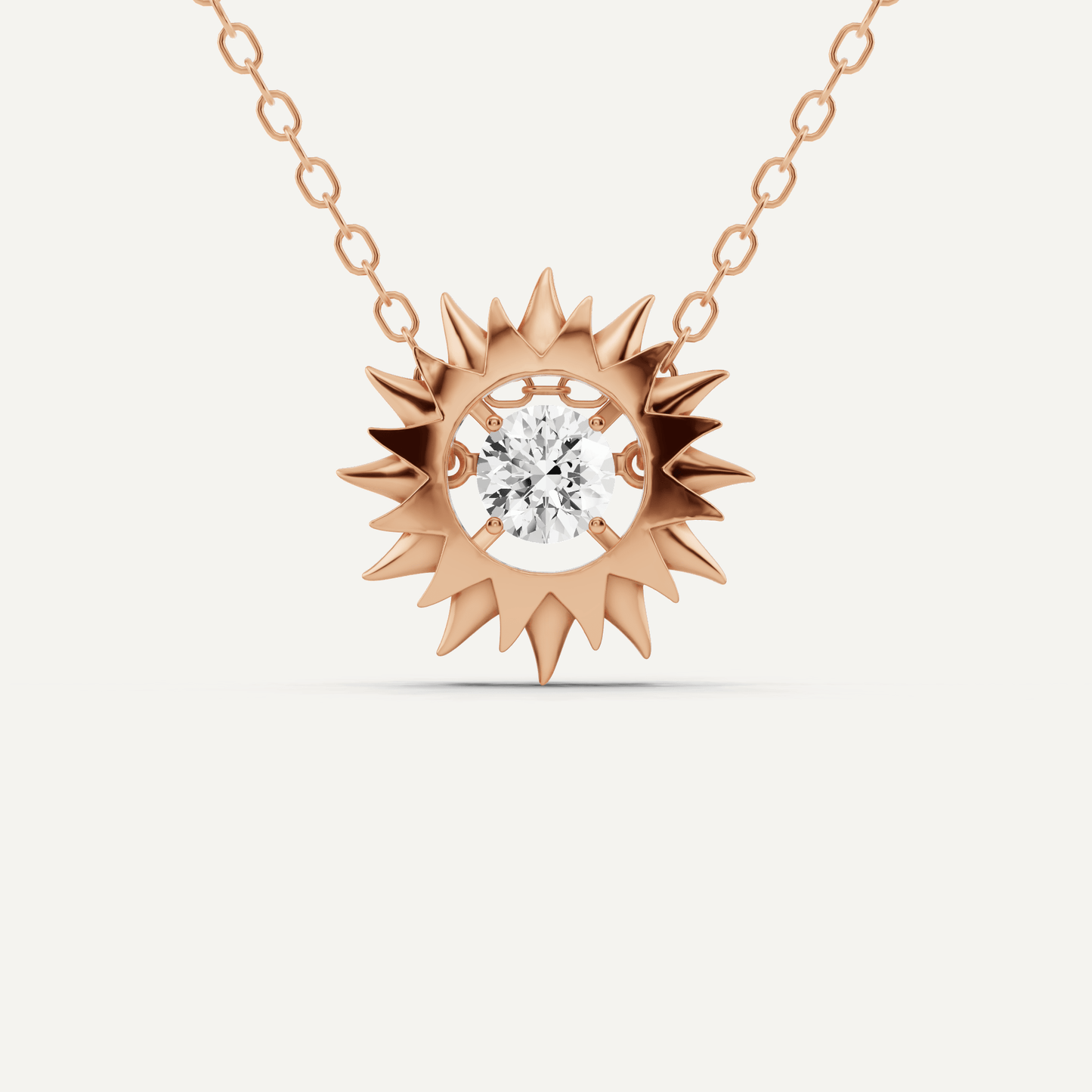 1/2 ctw Round Dancing Diamond Solitaire Pendant - Lotus Diamond