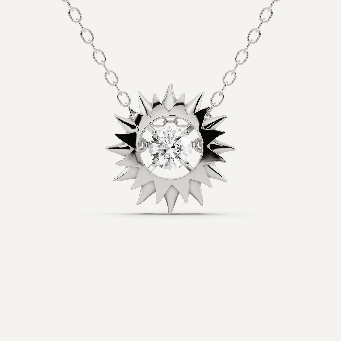 1/2 ctw Round Dancing Diamond Solitaire Pendant - Lotus Diamond