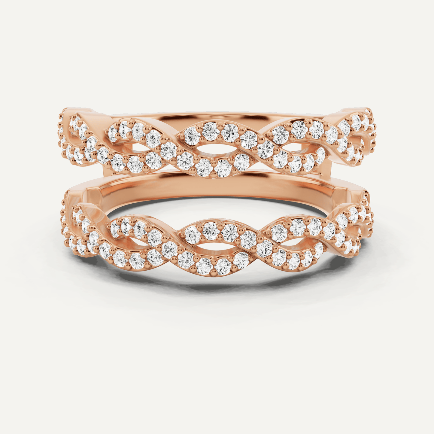 1/2 ctw Round Diamond Braided Ring Enhancer - Lotus Diamond