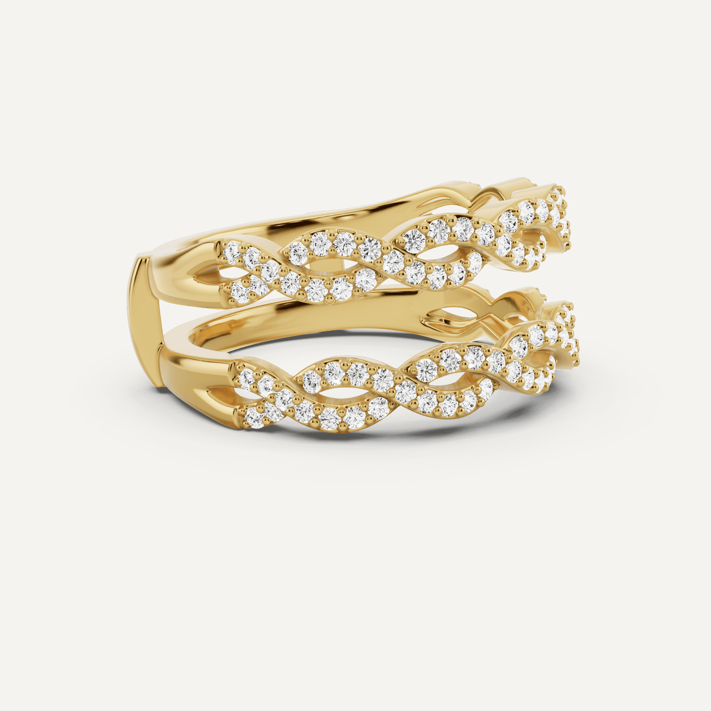 1/2 ctw Round Diamond Braided Ring Enhancer - Lotus Diamond