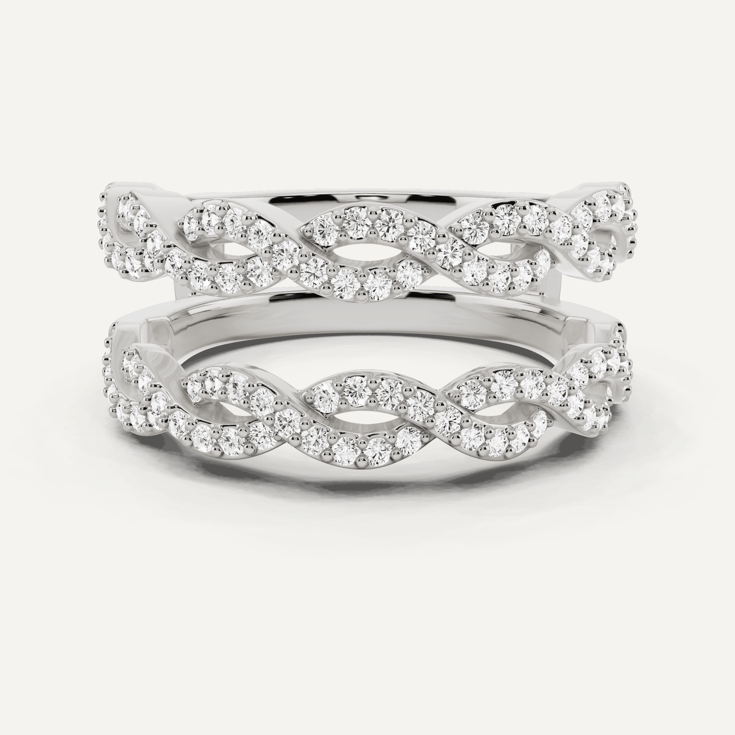 1/2 ctw Round Diamond Braided Ring Enhancer - Lotus Diamond