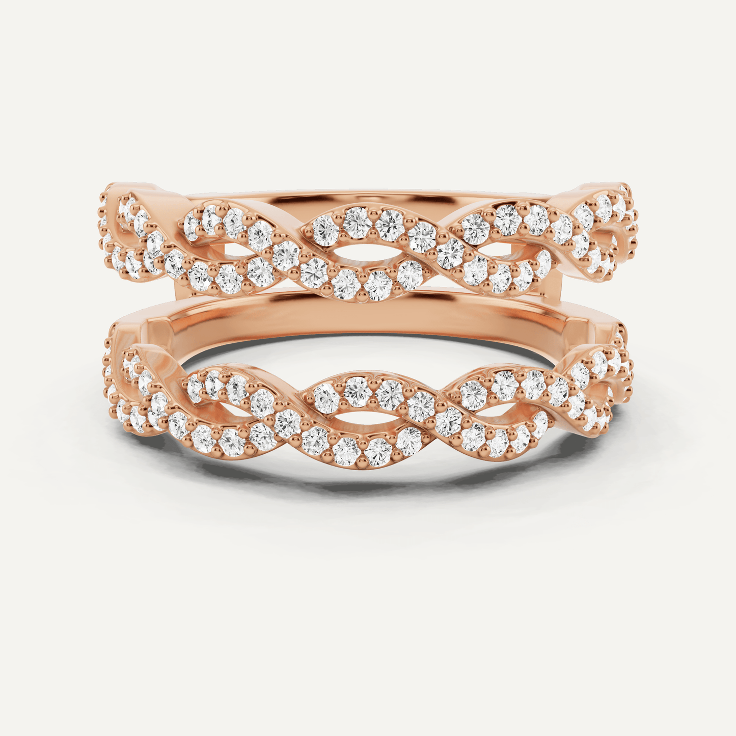 1/2 ctw Round Diamond Braided Ring Enhancer - Lotus Diamond