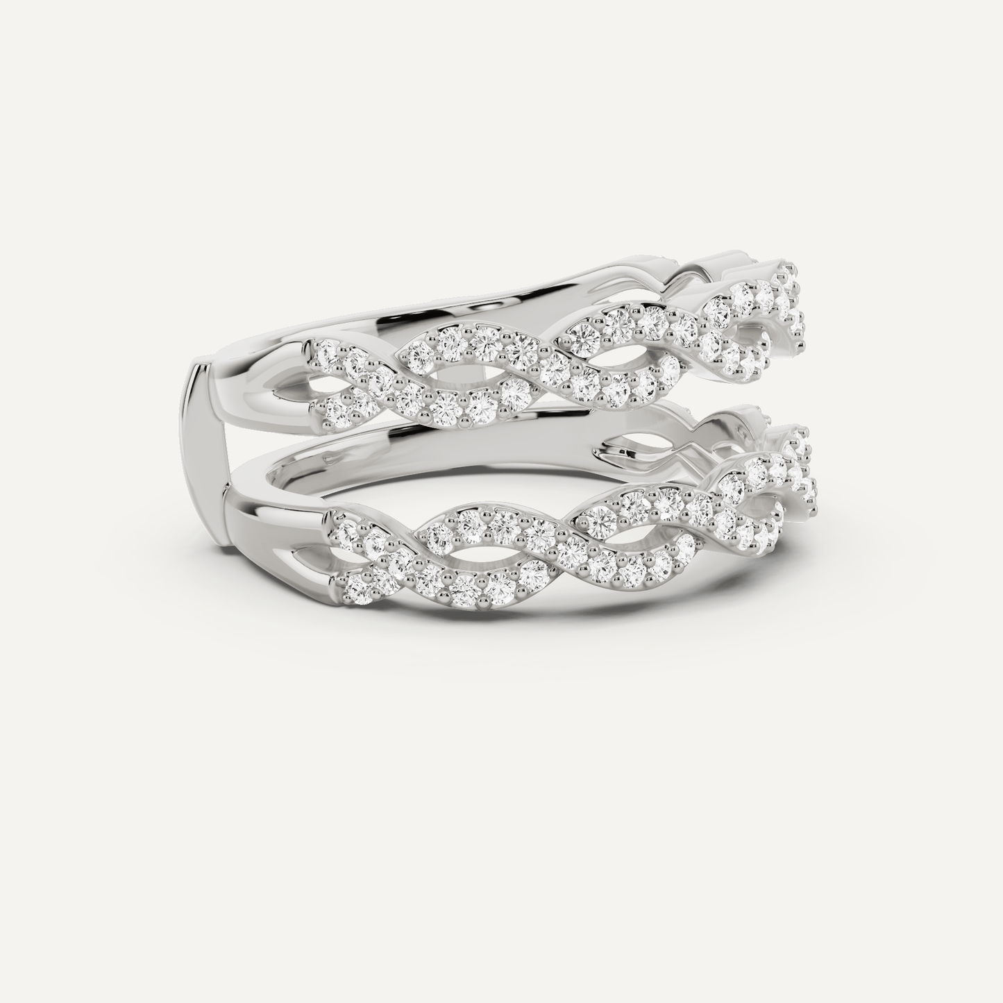 1/2 ctw Round Diamond Braided Ring Enhancer - Lotus Diamond