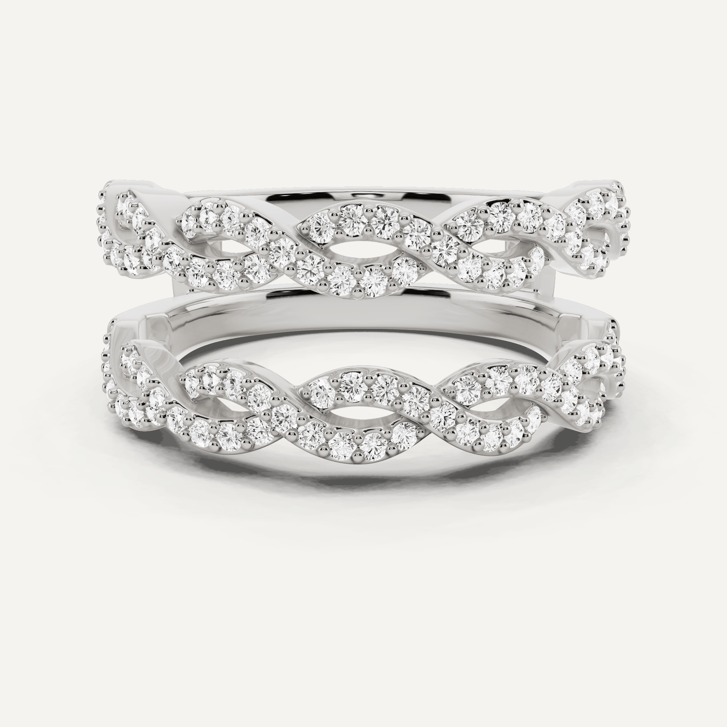 1/2 ctw Round Diamond Braided Ring Enhancer - Lotus Diamond