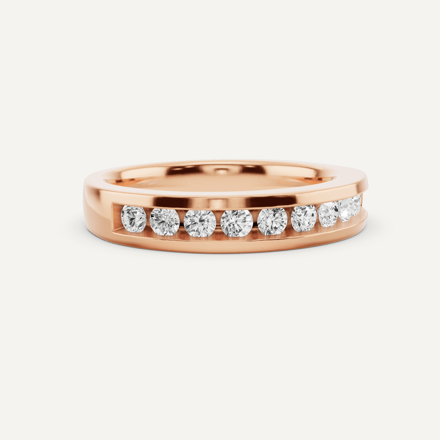 1/2 ctw Round Diamond Channel Set Wedding Band - Lotus Diamond