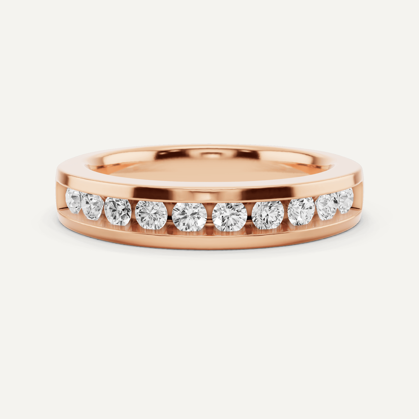 1/2 ctw Round Diamond Channel Set Wedding Band - Lotus Diamond