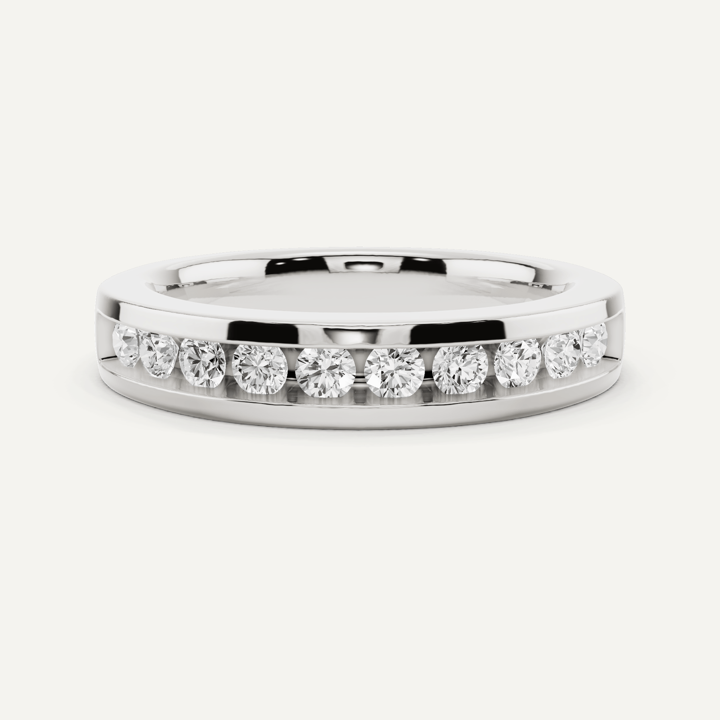 1/2 ctw Round Diamond Channel Set Wedding Band - Lotus Diamond