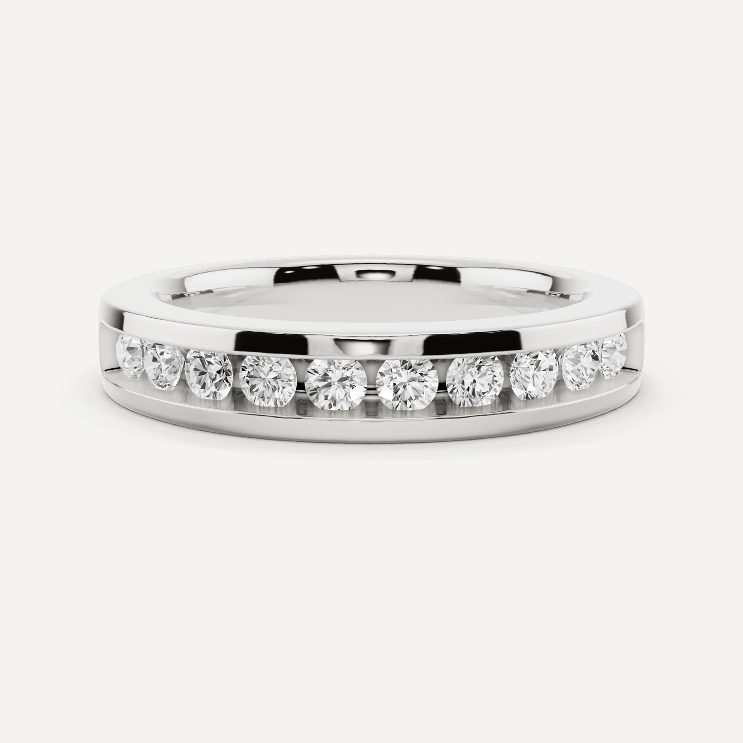 1/2 ctw Round Diamond Channel Set Wedding Band - Lotus Diamond