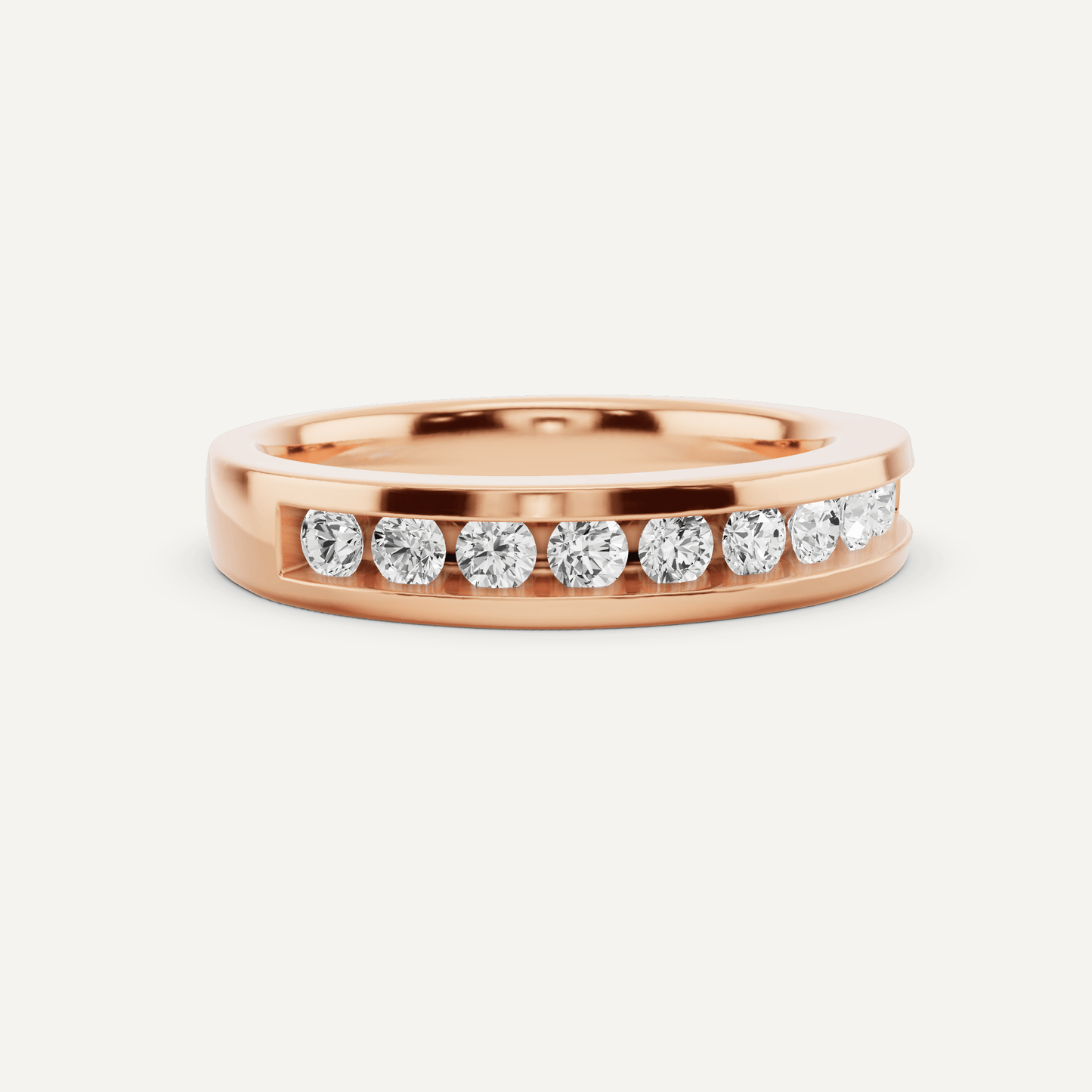 1/2 ctw Round Diamond Channel Set Wedding Band - Lotus Diamond