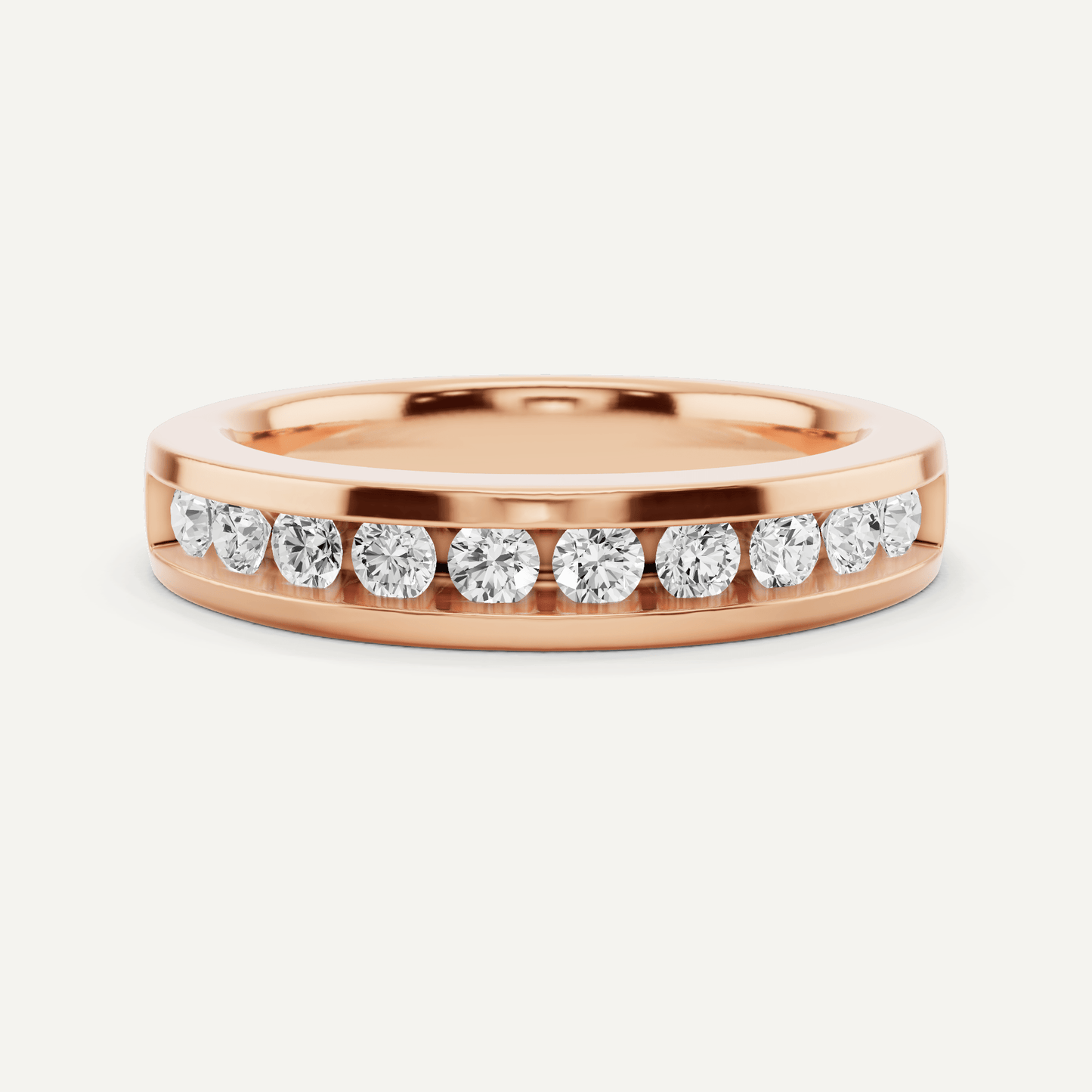 1/2 ctw Round Diamond Channel Set Wedding Band - Lotus Diamond
