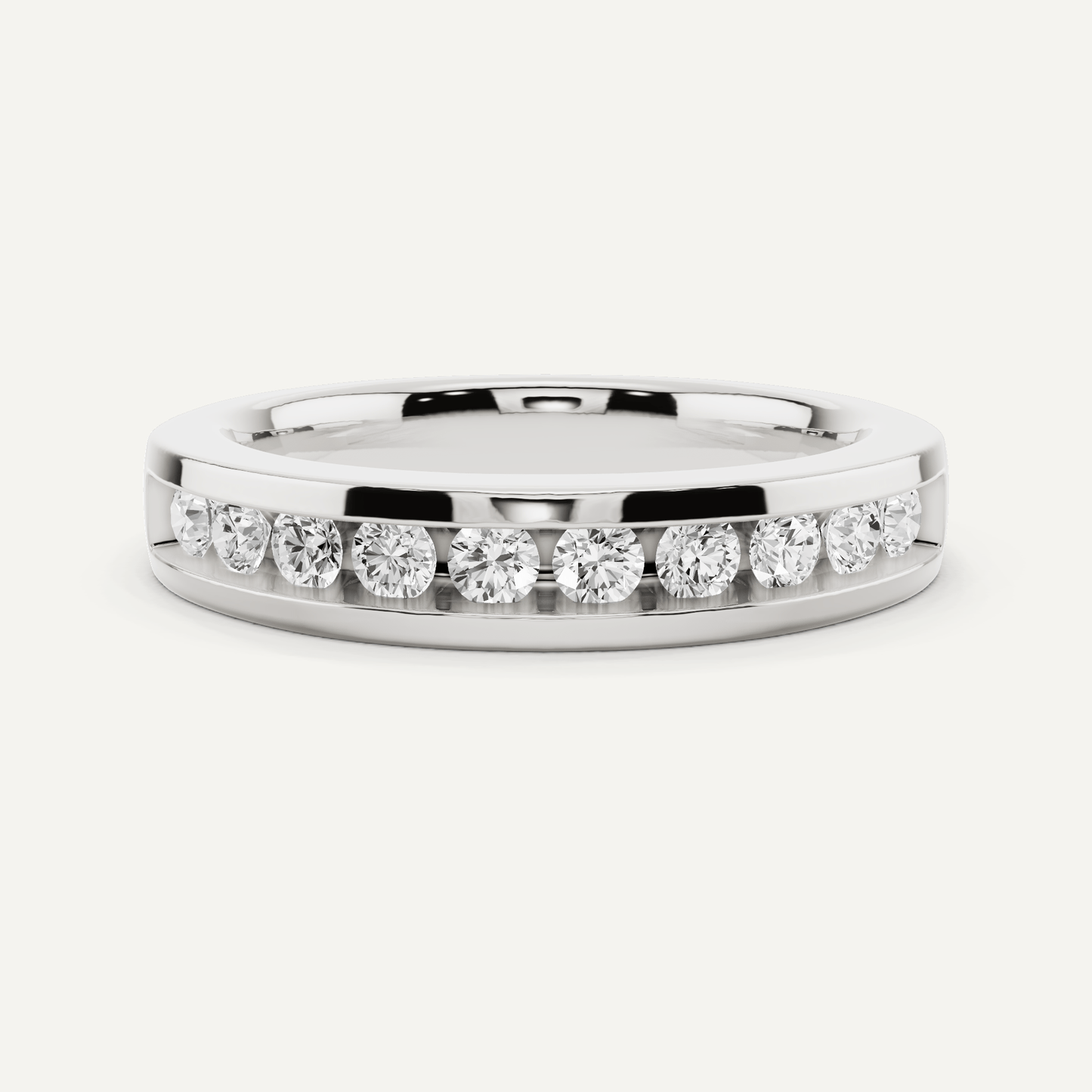 1/2 ctw Round Diamond Channel Set Wedding Band - Lotus Diamond