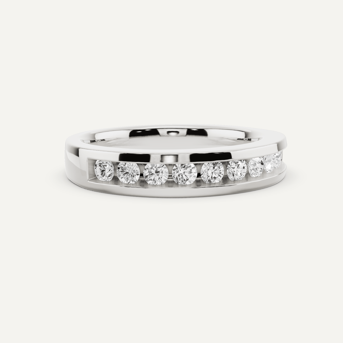 1/2 ctw Round Diamond Channel Set Wedding Band - Lotus Diamond