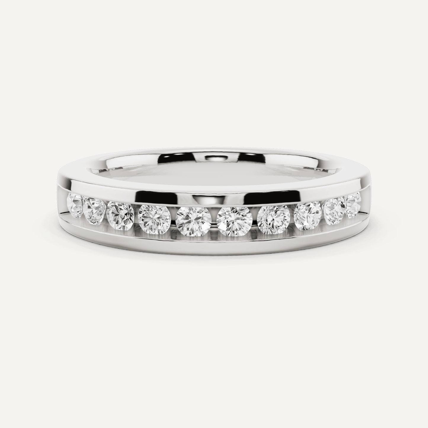 1/2 ctw Round Diamond Channel Set Wedding Band - Lotus Diamond