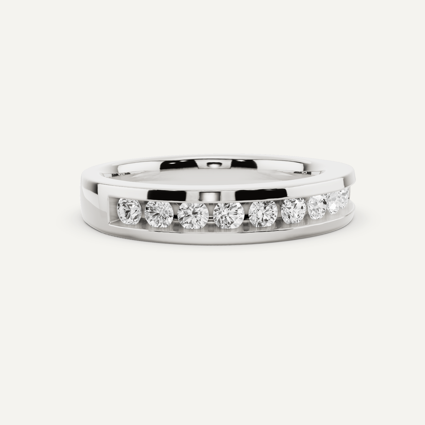 1/2 ctw Round Diamond Channel Set Wedding Band - Lotus Diamond